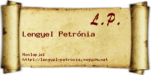 Lengyel Petrónia névjegykártya